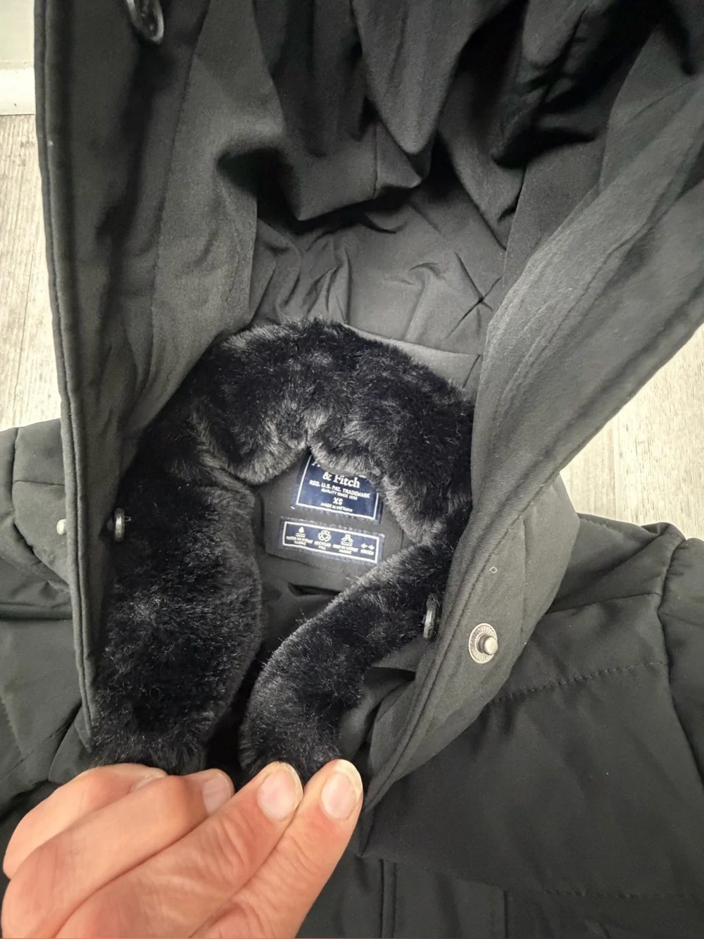 Abercrombie & Fitch women's puffer parka long hooded puffer jacket size XS
